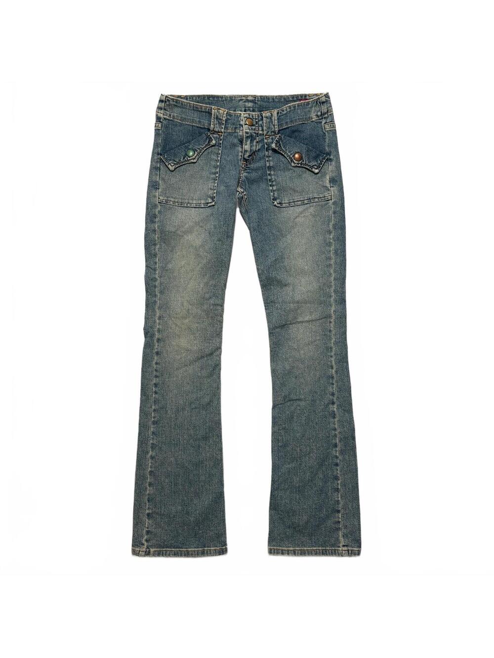 VTG Y2K Levi's Superlow Flare Low Rise Jeans Women's 28x31 Blue Grunge Punk